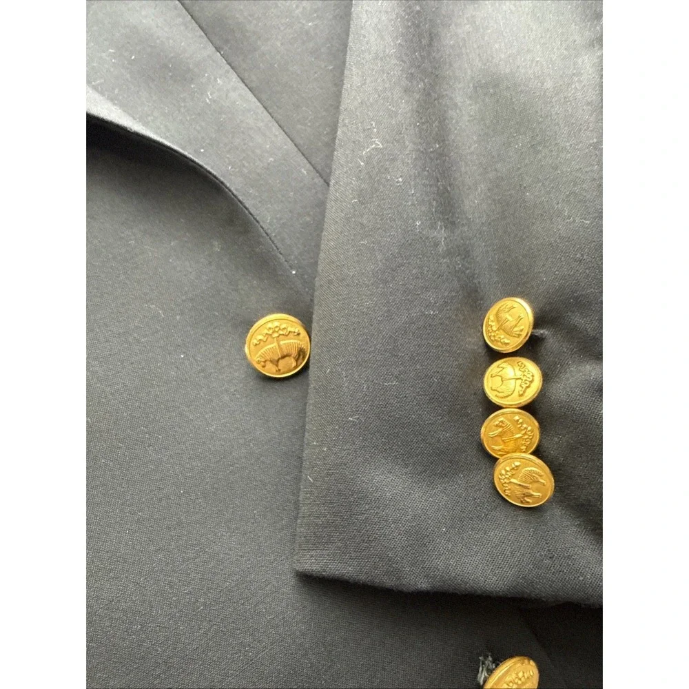 VTG Brooks Brothers Mens Black Wool Blazer Gold Buttons Canada